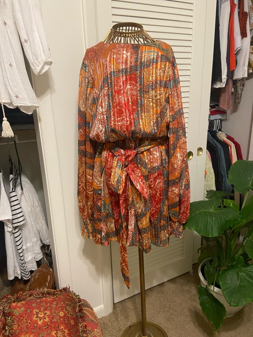 Flying Tomato Orange and Red Paisley Mini Dress